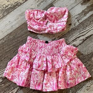 SHEIN Pink and White Ruched Detail